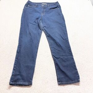 Bandolino Blu Mandie Jeans Womens 12 Dark Indigo Blue Straight Leg Denim